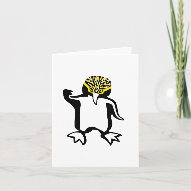 Yellow-eyed PENGUIN  - Endangered animal graphic Card (Front)