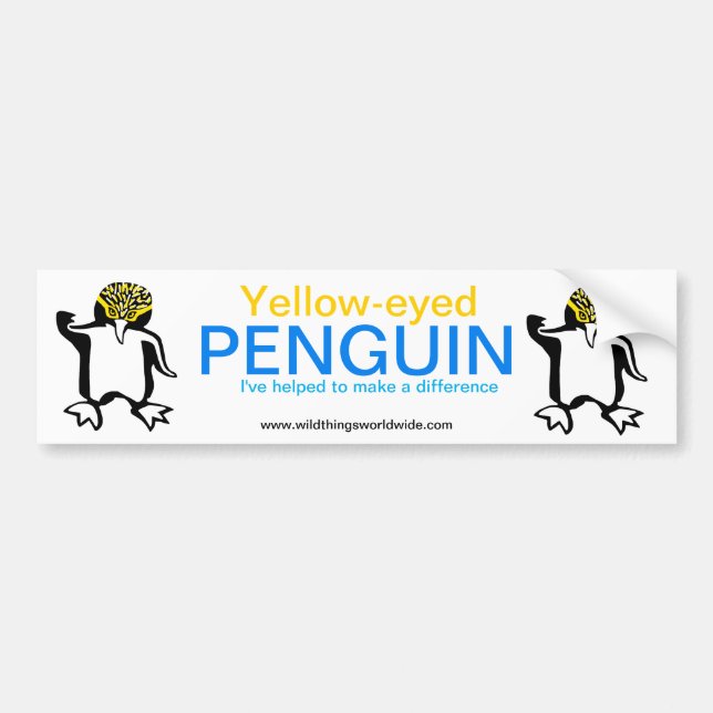 Yellow-eyed PENGUIN - Wildlife - Bumper Sticker (Front)