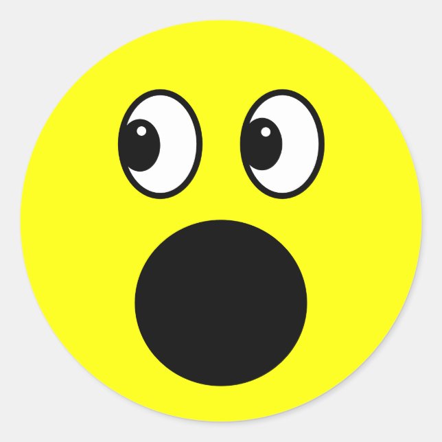 Yellow Face  Classic Round Sticker (Front)