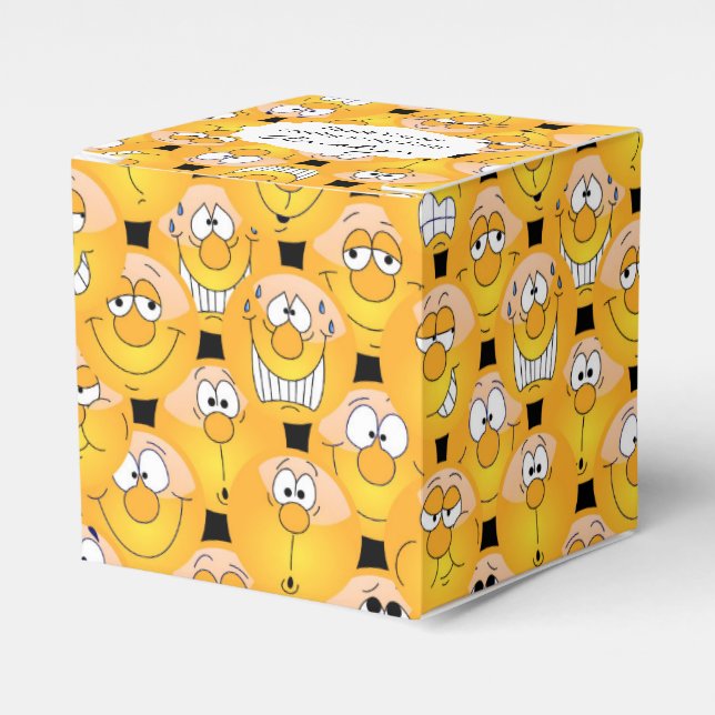 Yellow Face 😉 Emoji Design Favour Box (Front Side)