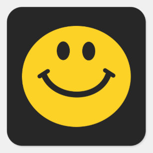 Yellow Face Square Sticker