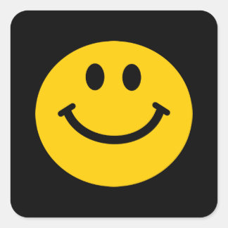 Yellow Face Square Sticker