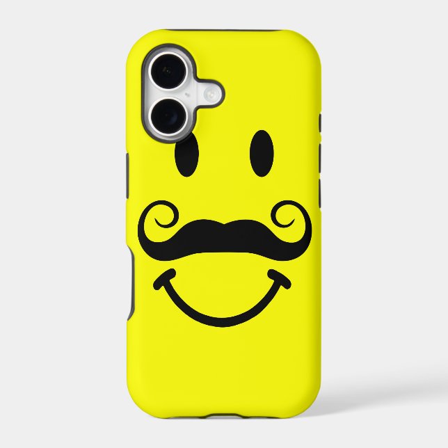Yellow Face with Moustache iPhone 5 Case (Back)