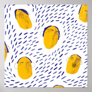 Yellow faces poster