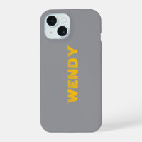 Yellow faded custom text on grey