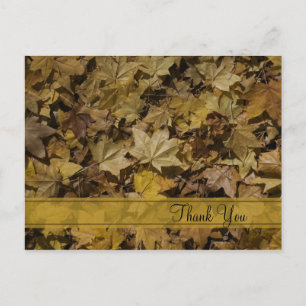 Yellow Fallen Leaves Thank You Postcard