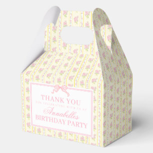 Yellow Fancy Floral Birthday Party Gable Favour Box