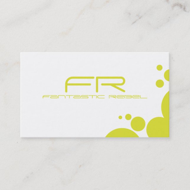 Yellow Fantastic Rebel Business Cards (Front)