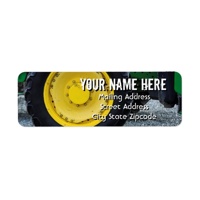 Yellow Farm Tractor Wheel Address (Front)