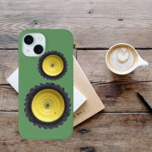 Yellow Farm Tractor Wheels iPhone 15 Case