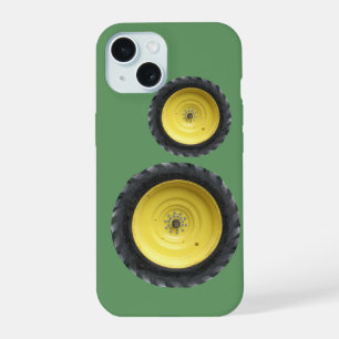 Yellow Farm Tractor Wheels iPhone 15 Case