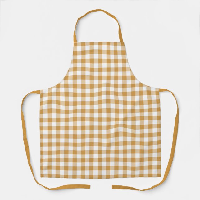 Yellow Farmhouse Gingham Apron (Front)
