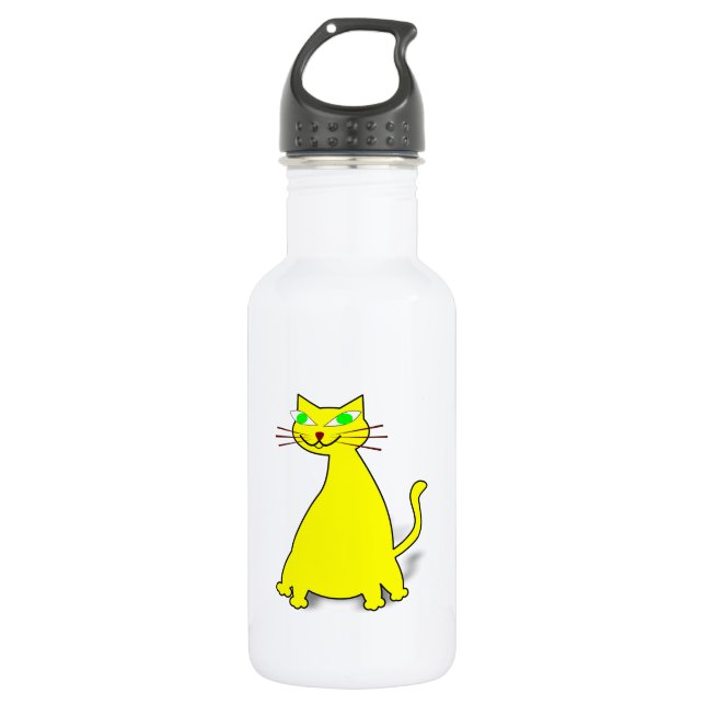 Yellow Fat Cat 532 Ml Water Bottle (Front)