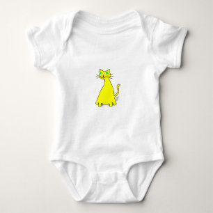 Yellow Fat Cat Baby Bodysuit