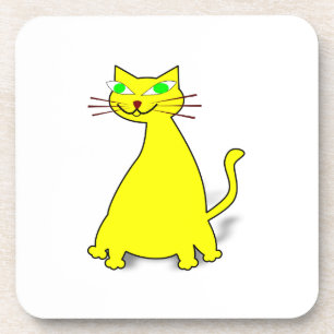 Yellow Fat Cat Coaster
