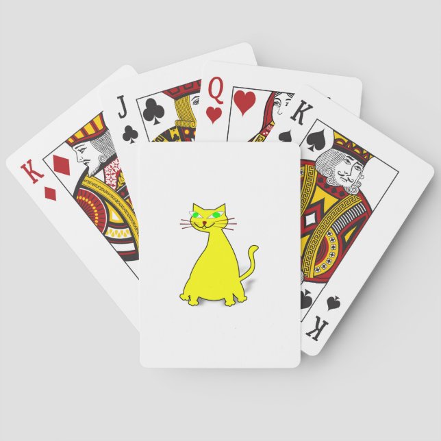 Yellow Fat Cat Playing Cards (Back)
