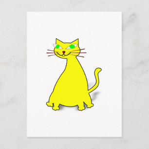 Yellow Fat Cat Postcard