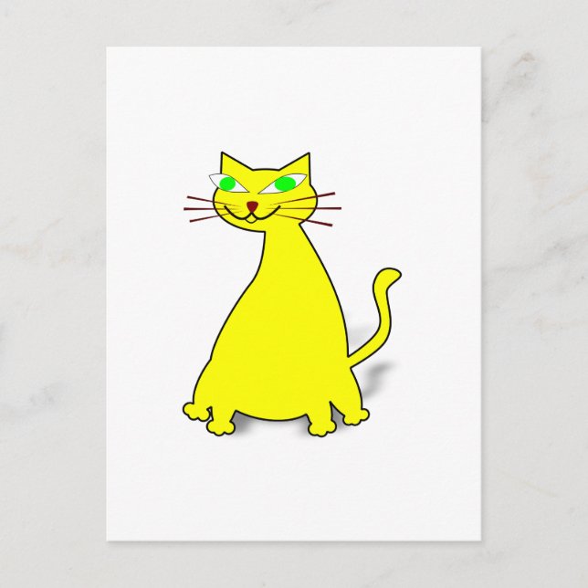 Yellow Fat Cat Postcard (Front)