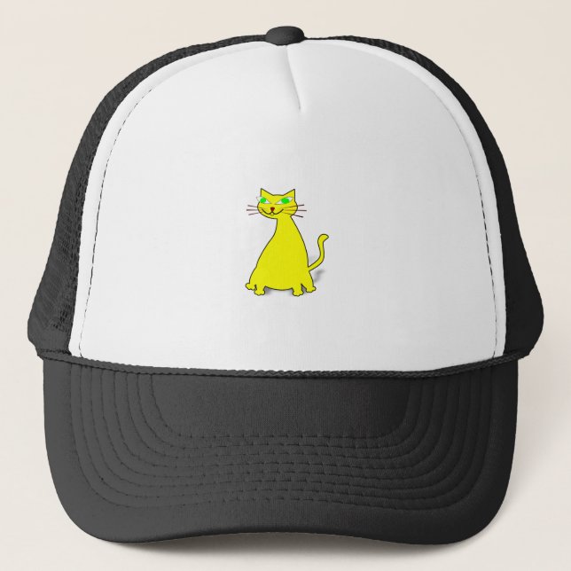 Yellow Fat Cat Trucker Hat (Front)
