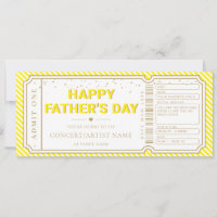 Yellow Father's Day Concert Ticket Gift Voucher