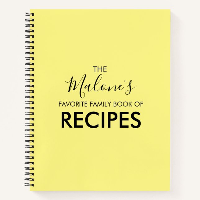 Yellow Favourite Recipe Book (Front)