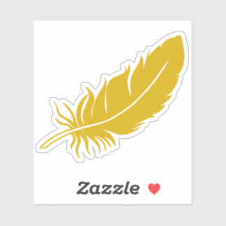 Yellow Feather Transparent Sticker