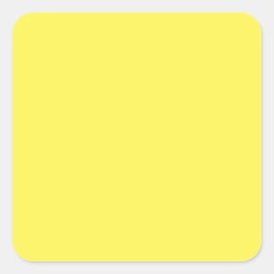Yellow #FFF555, Golden Glow Square Sticker