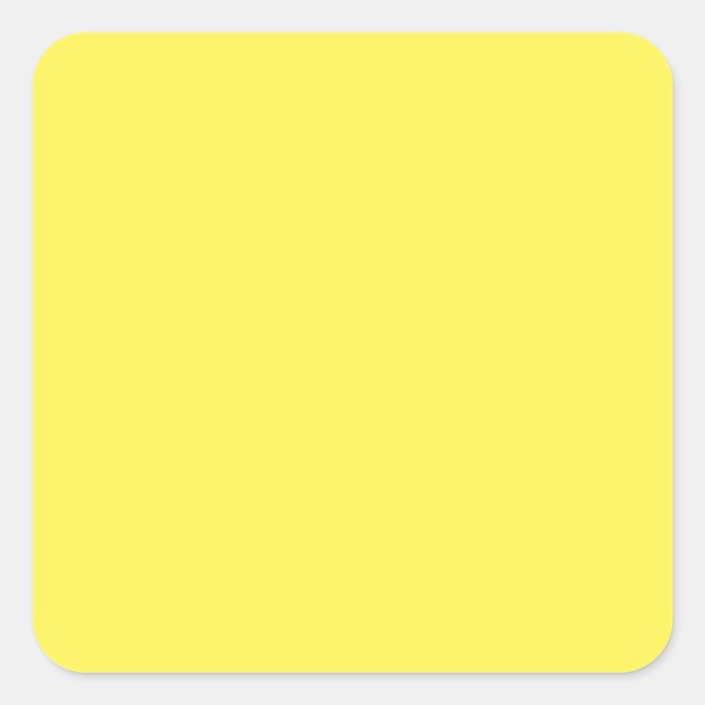 Yellow #FFF555, Golden Glow Square Sticker (Front)