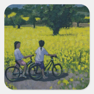 Yellow Field Kedleston Derby Square Sticker