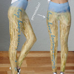 Yellow field  leggings<br><div class="desc">Summer sunny fields under blue sky. Rustic cottage,  country style. You can replace the text ("Practice winning every day") with your own message.</div>