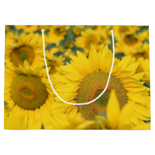Yellow Field of Sunflowers Photograph Large Gift Bag