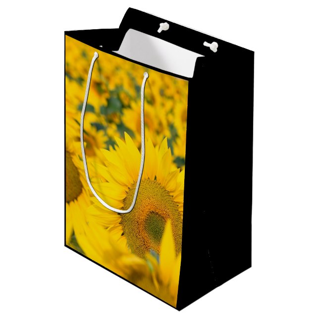 Yellow Field of Sunflowers Photograph Medium Gift Bag (Front Angled)