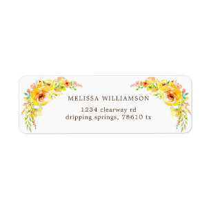 yellow fields floral return address label