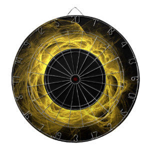 Yellow Fiery Eclipse or Black Hole Dart Board