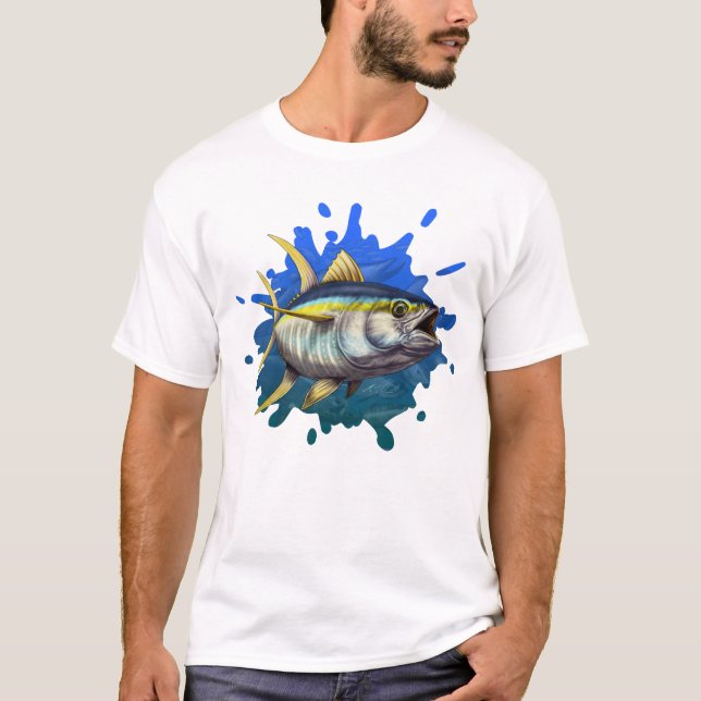 Yellow Fin Tuna Custom Illustration T-Shirt (Front)