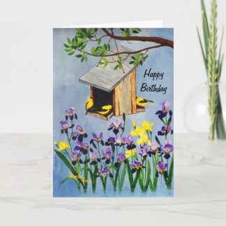 Yellow Finch Birthday Card