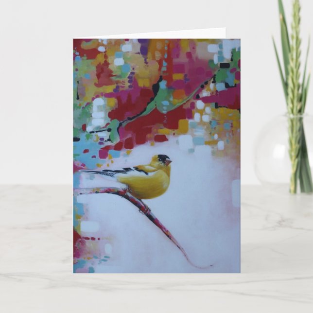 Yellow Finch Greeting Card (Front)