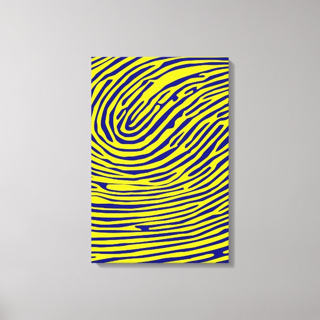 Yellow Fingerprint Minimalist Canvas Print (Front)
