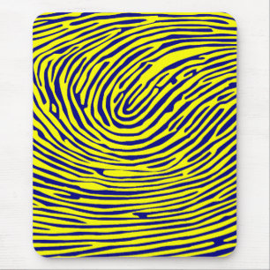 Yellow Fingerprint Minimalist Mouse Mat