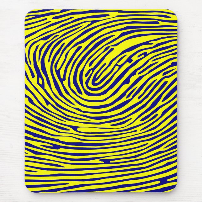 Yellow Fingerprint Minimalist Mouse Mat (Front)