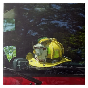 Yellow Fire Captain's Helmet Tile