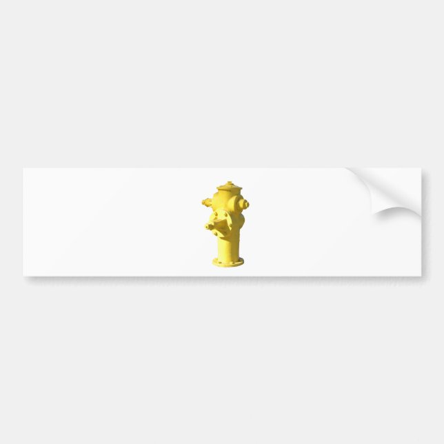Yellow Fire Hydrant Bumper Sticker (Front)