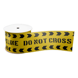 Yellow Fire Line Do not Cross Fire Department Satin Ribbon