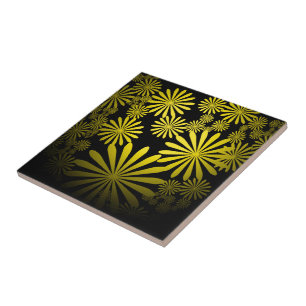 Yellow Fireworks Tile