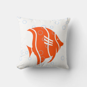 Yellow fish  on  white  PILLOW