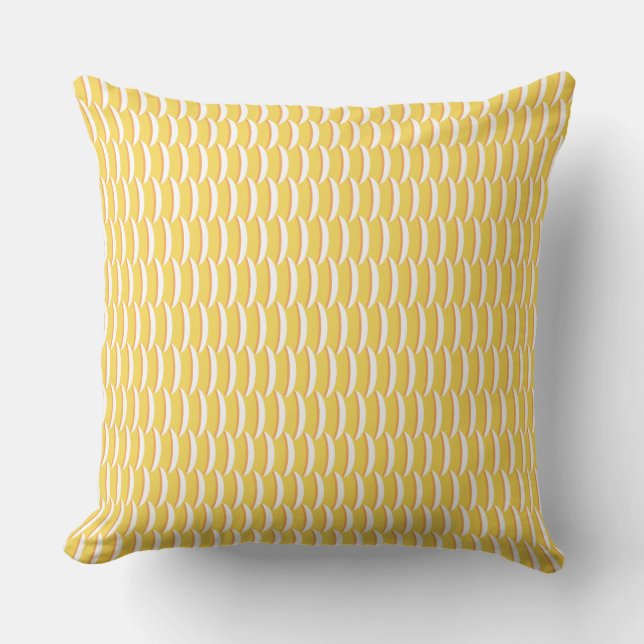 Yellow Fish Scales Pattern Cushion (Front)