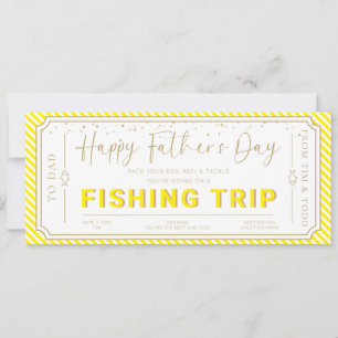 Yellow Fishing Trip Father's Day Gift Voucher Card