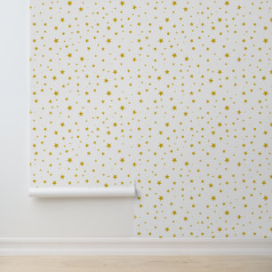 Yellow Five Point Stars Design Wallpaper