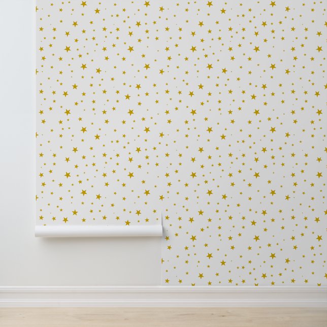 Yellow Five Point Stars Design Wallpaper (Application)