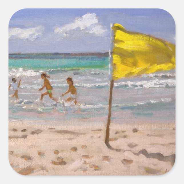 Yellow Flag Barbados 2010 Square Sticker (Front)